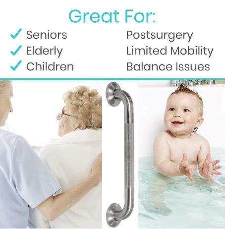 Premium Bathroom Safety Grab Bar - installation view
